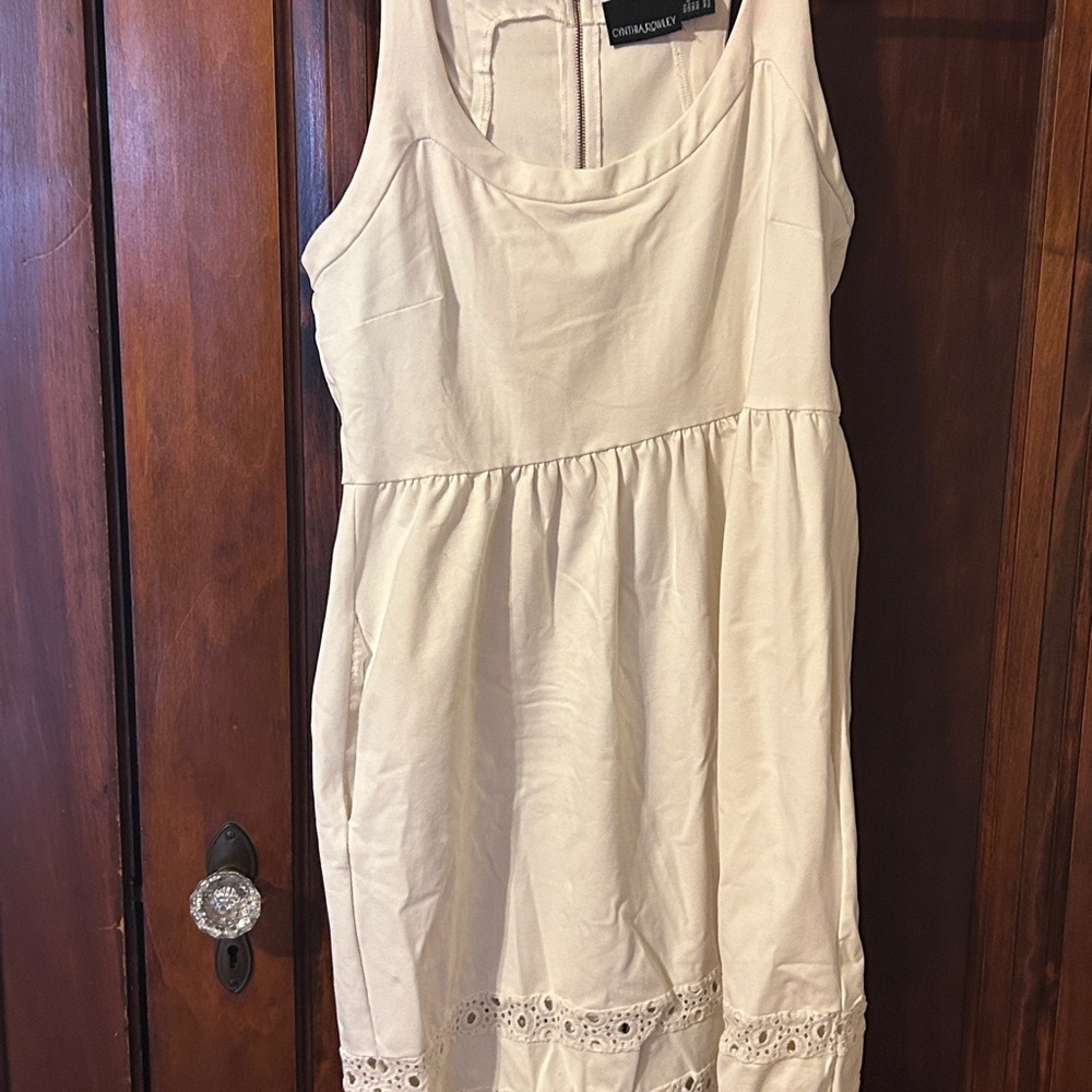 Cynthia Rowley Cream Dress with Lace Detail
